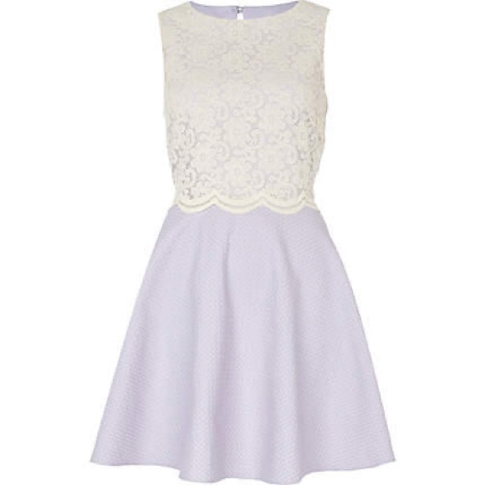 River Island Lavender Dress with Lace Top Size 6 💜